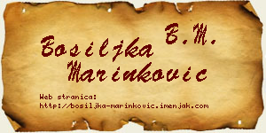 Bosiljka Marinković vizit kartica